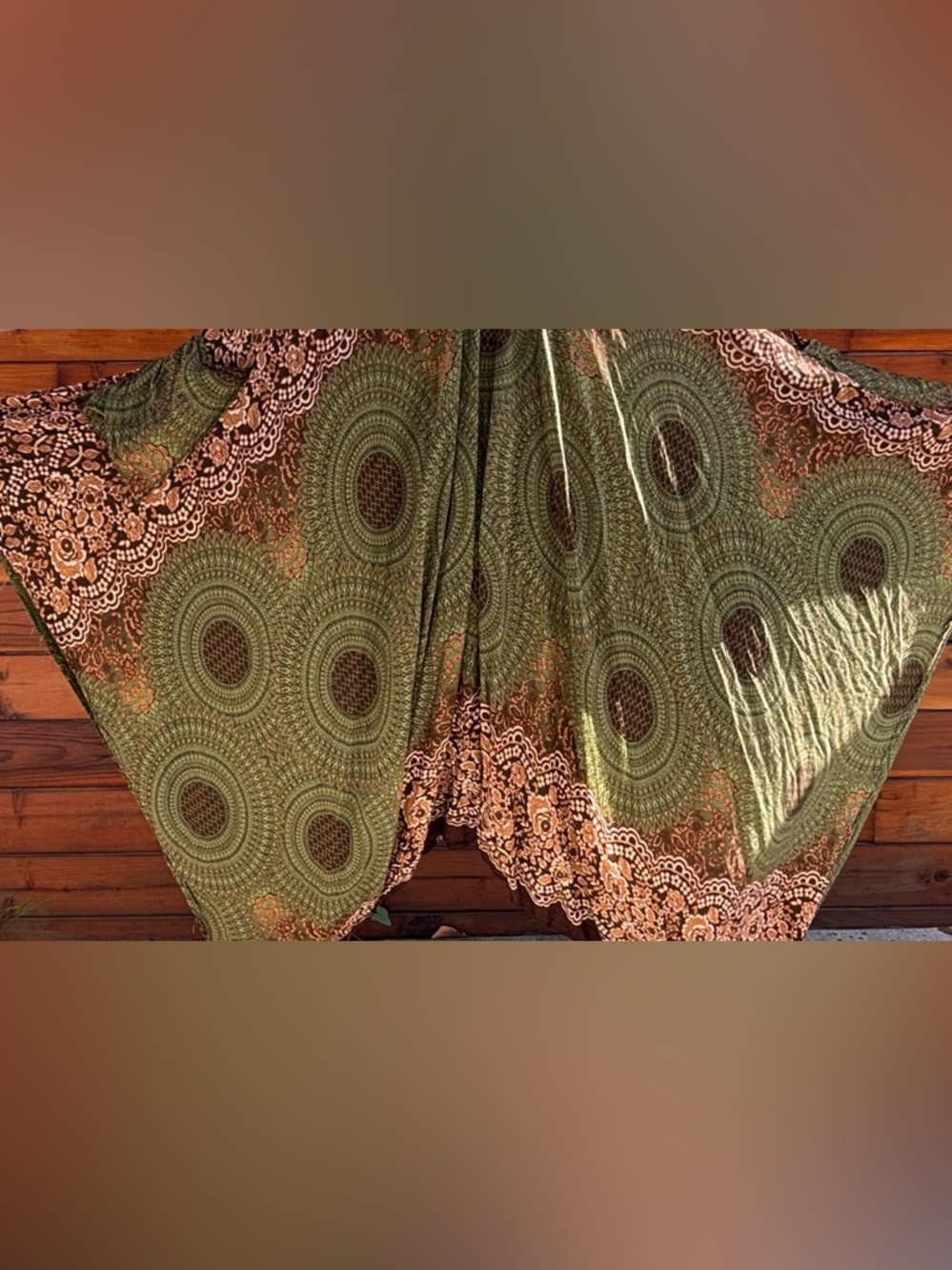 🌸 Bohemian Green & Brown Harem Jumpsuit - Picture 3 of 6